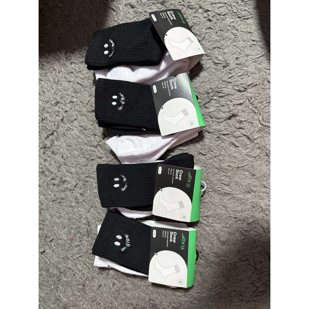 BCG Kids Quarter Socks Size Small 10.5-3.5 Gray Black Lightning Bolt Lot of 8